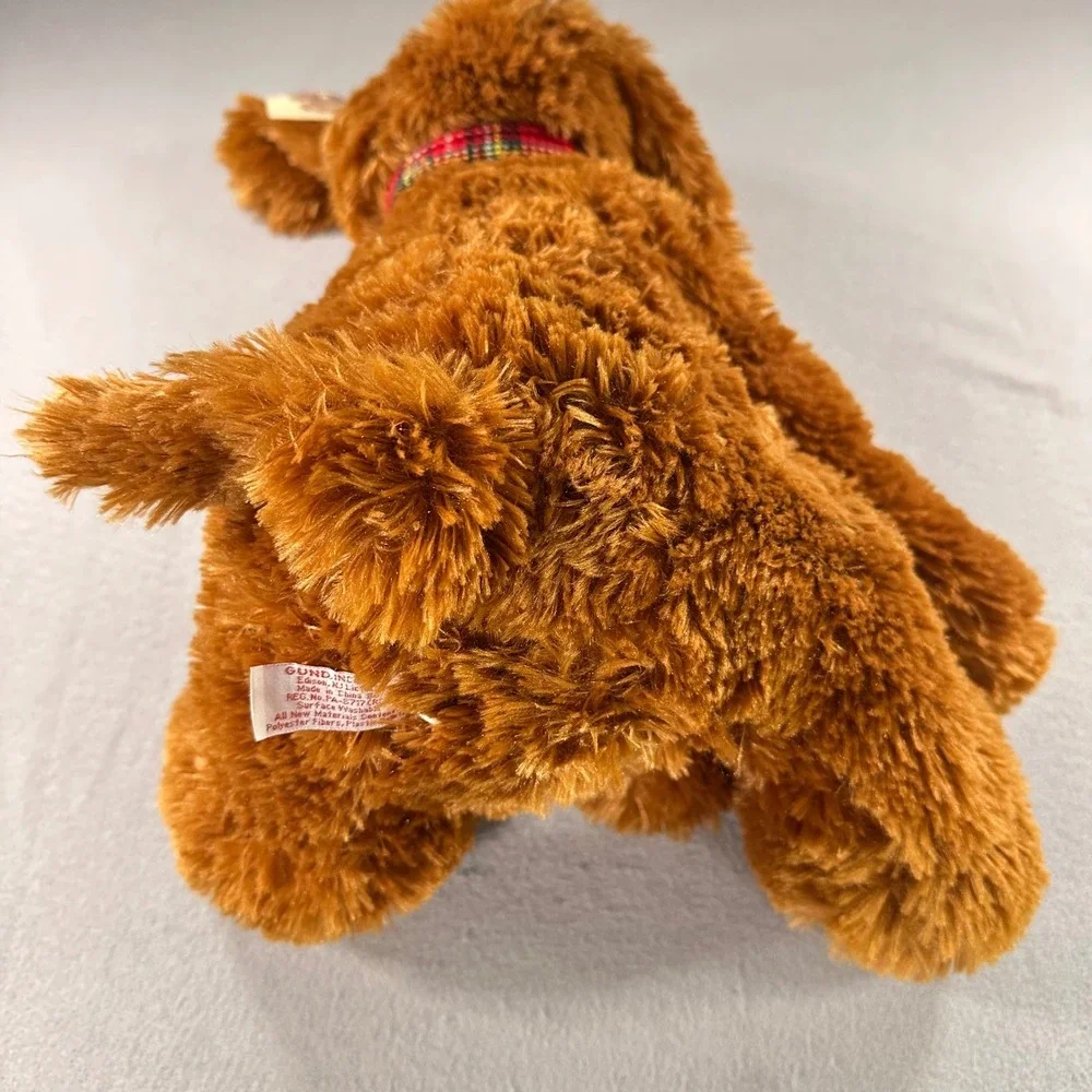 Vintage NWT GUND Lord & Taylor Labradoodle Plush Brown Dog Collar 12